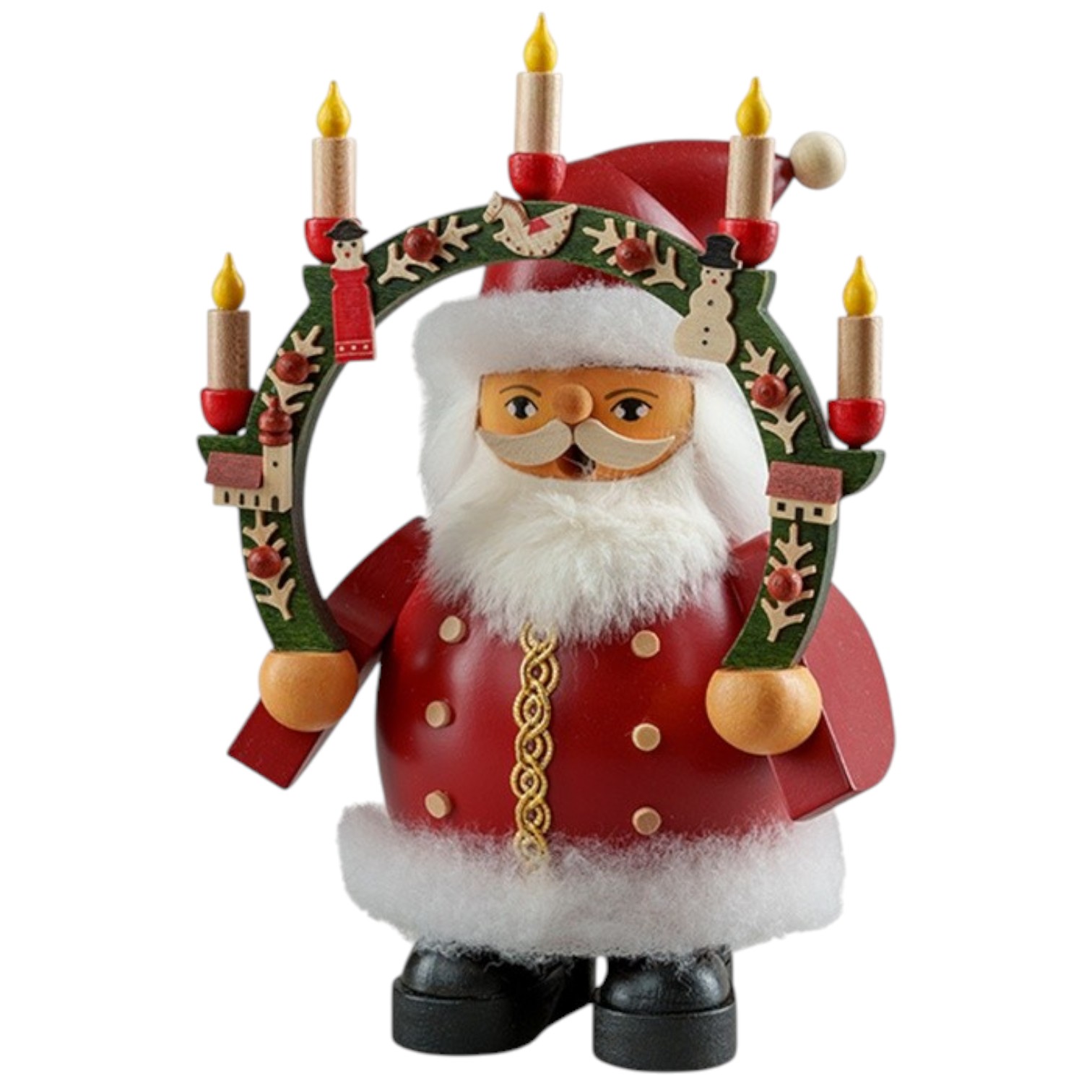 Smoking man Santa Claus with candle arch, small