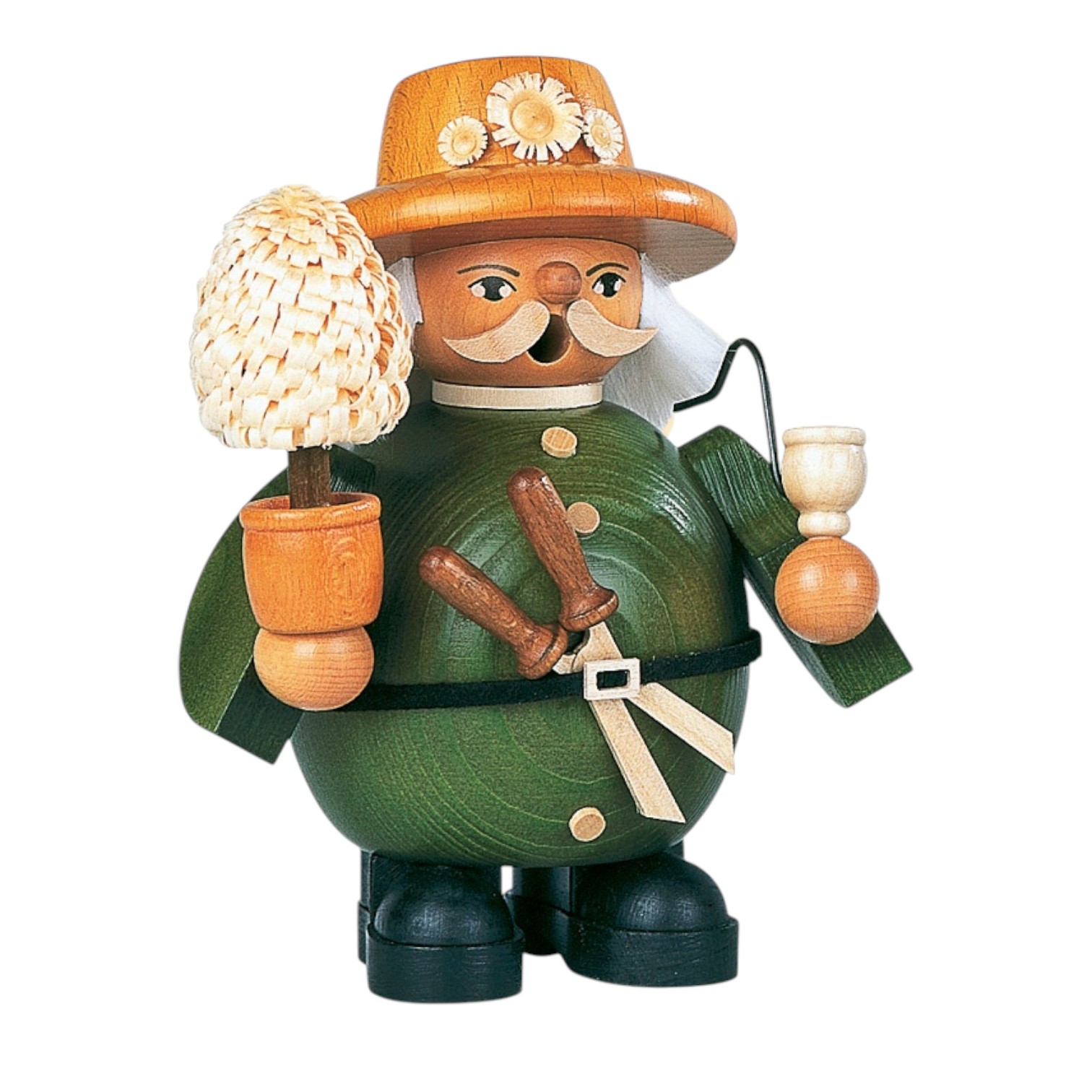 Smoking man gardener, small