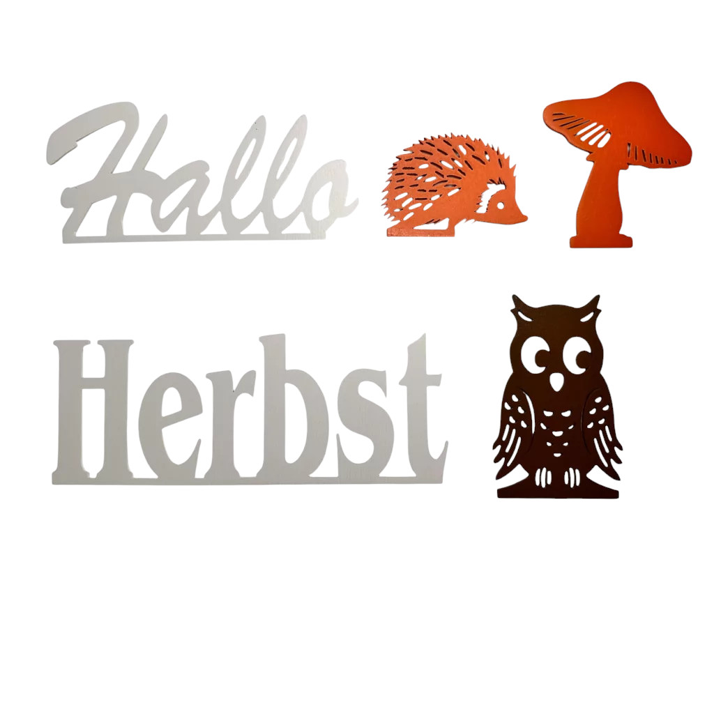 Figure set for decorative base Hello Autumn, 5 pcs.