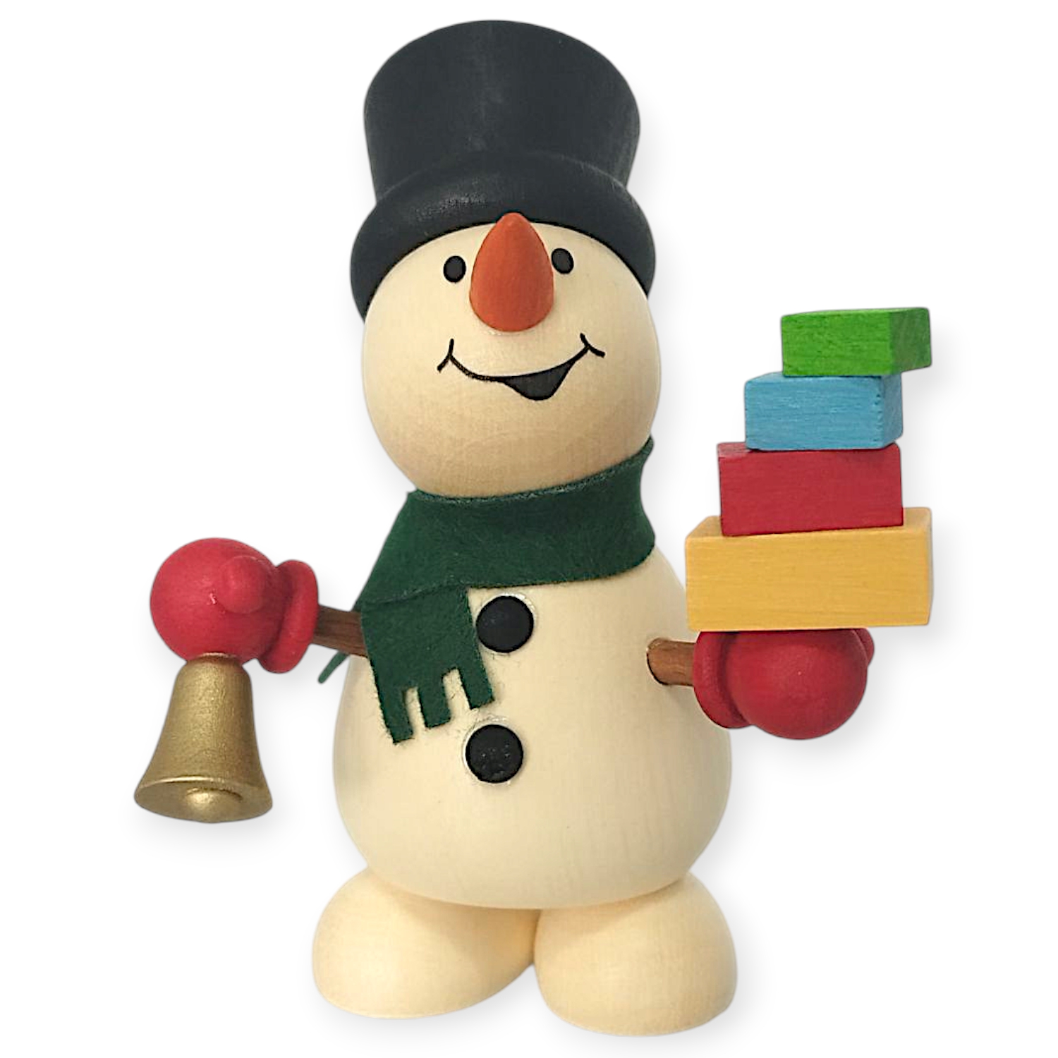 Snowman with gifts and bell