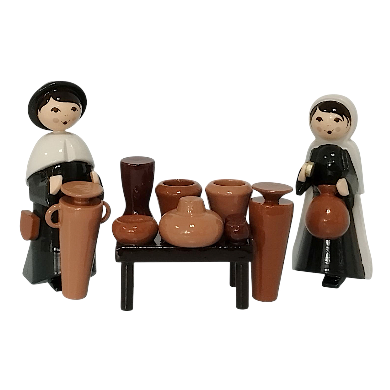 Ceramic dealer 3-piece, colored