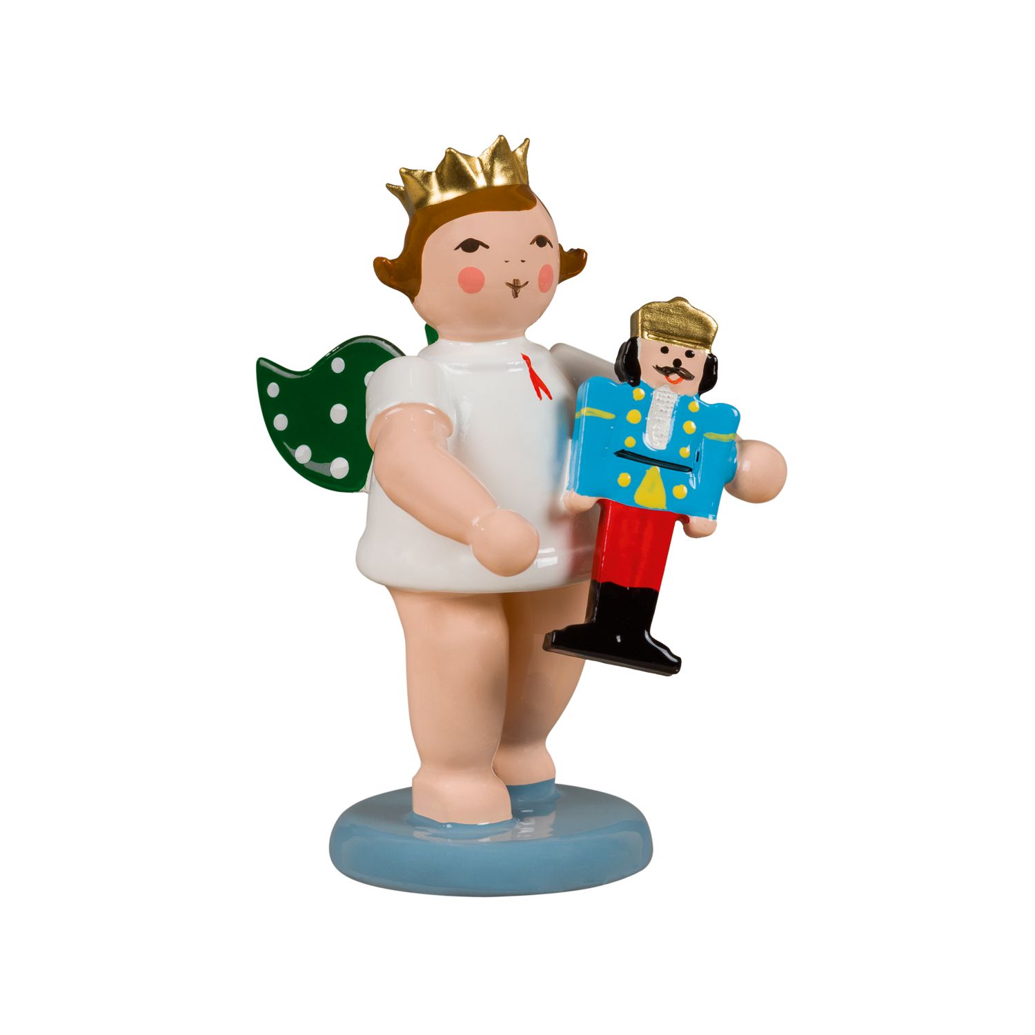 Angel with Olbernhauer market figure - nutcracker with crown