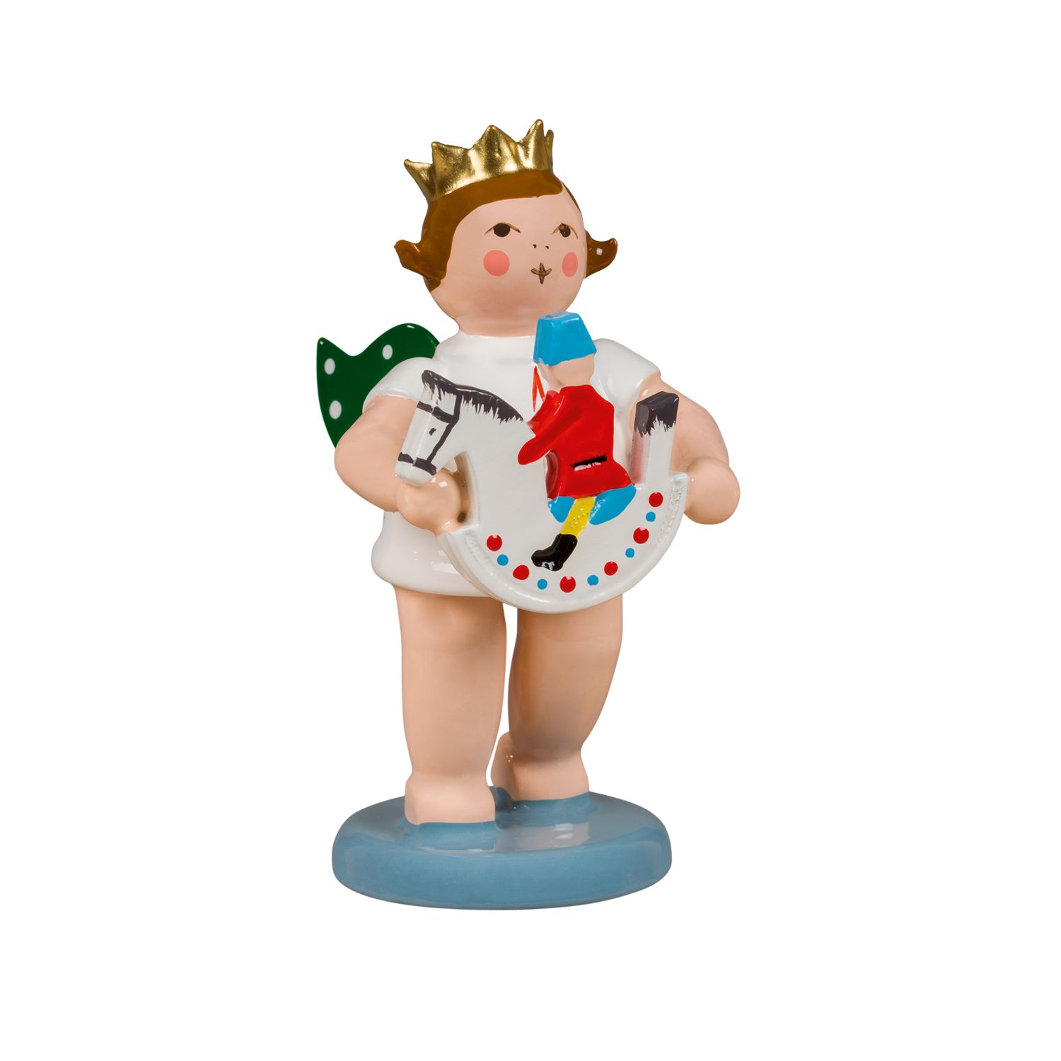 Angel with Olbernhauer market figure - rider with crown