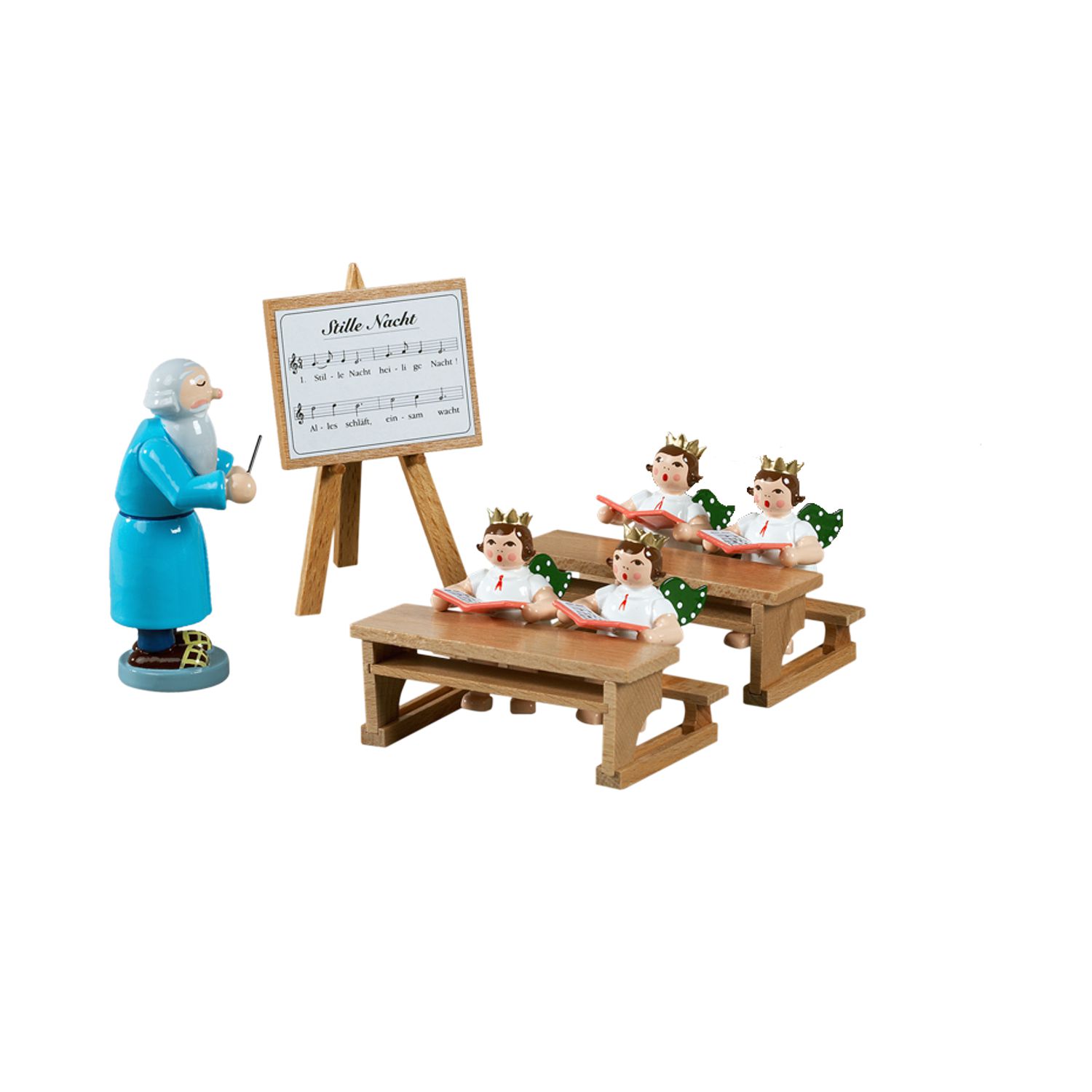 Peter and Angel School with Crown - 2 benches