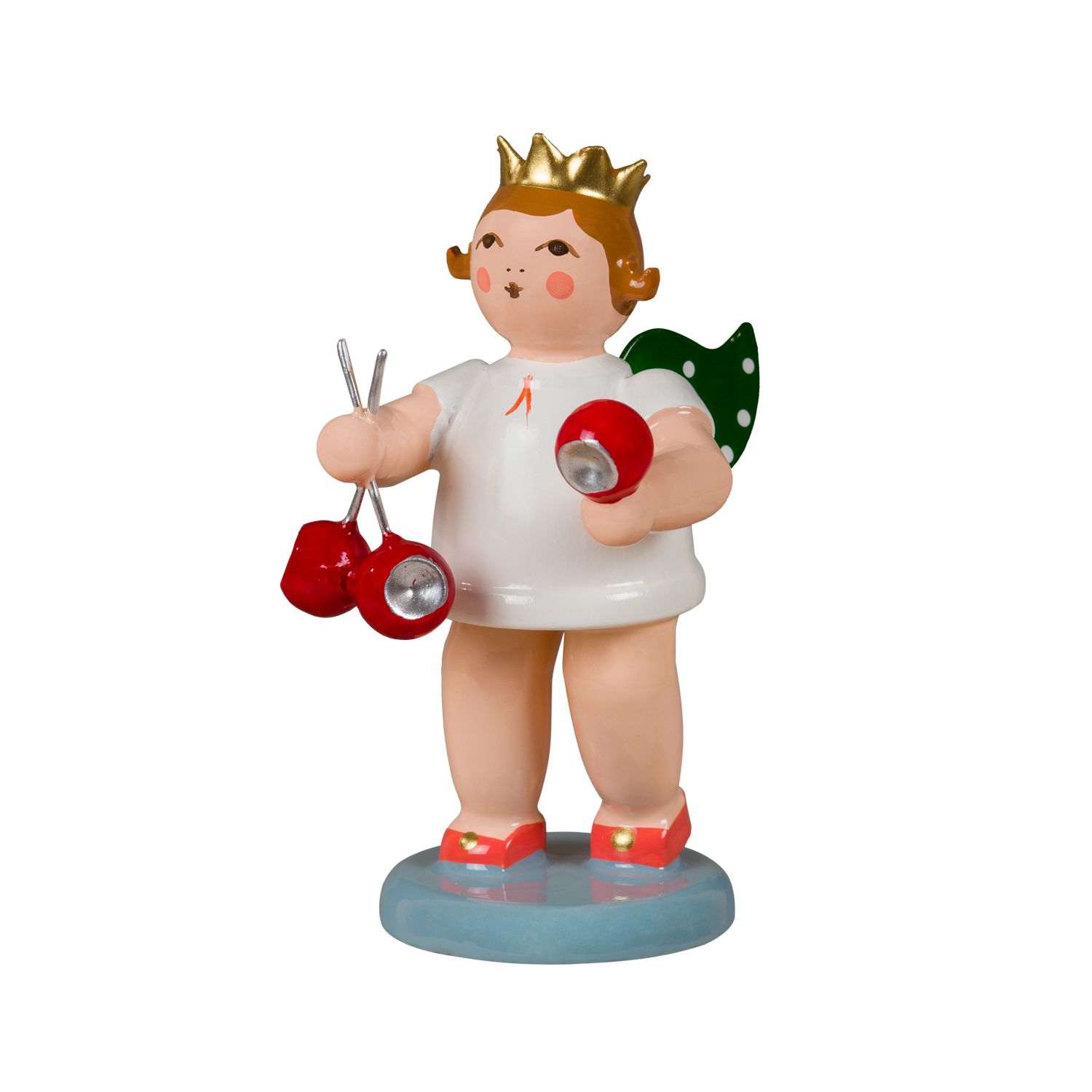 Angel with Christmas balls with crown