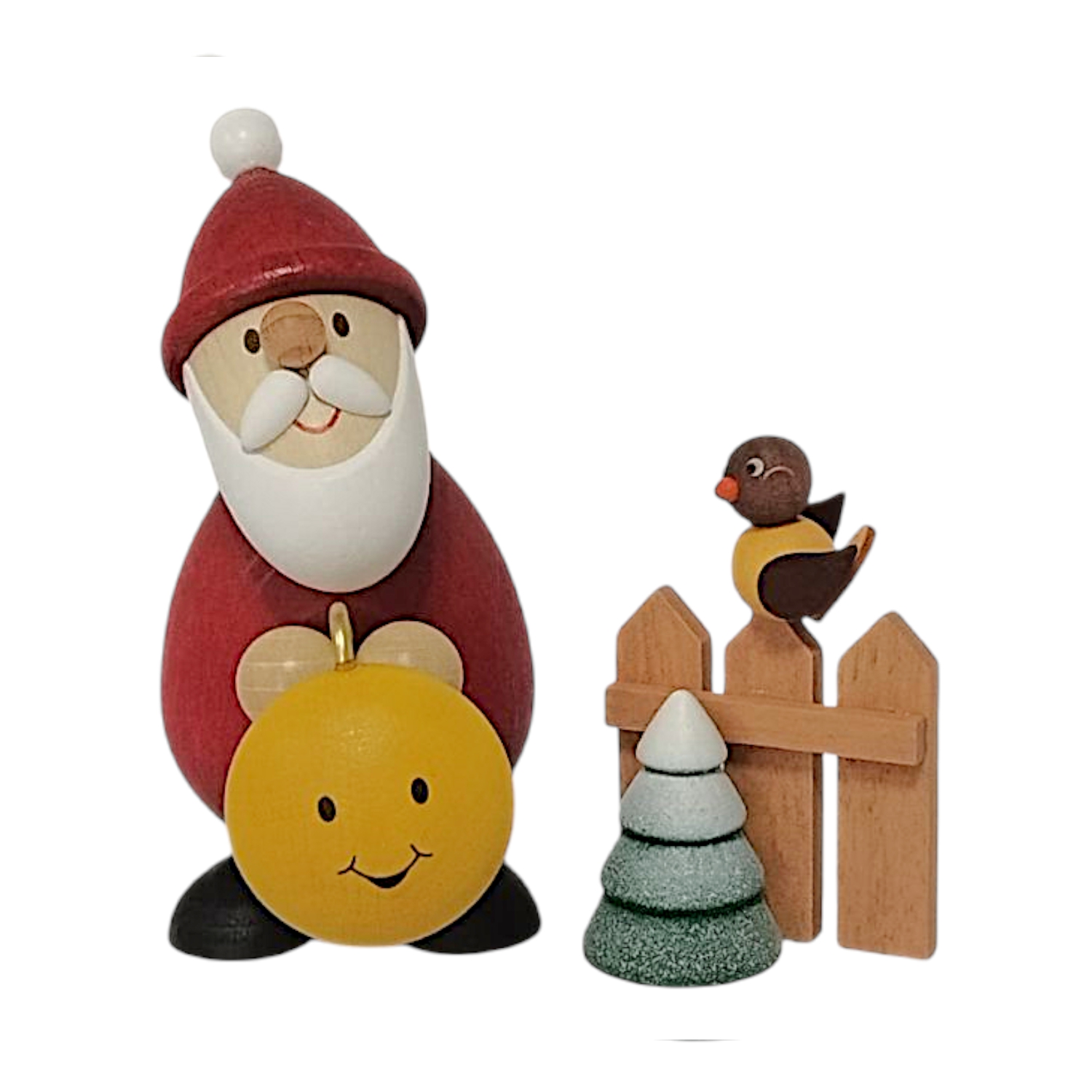 Santa Claus with lantern and bird