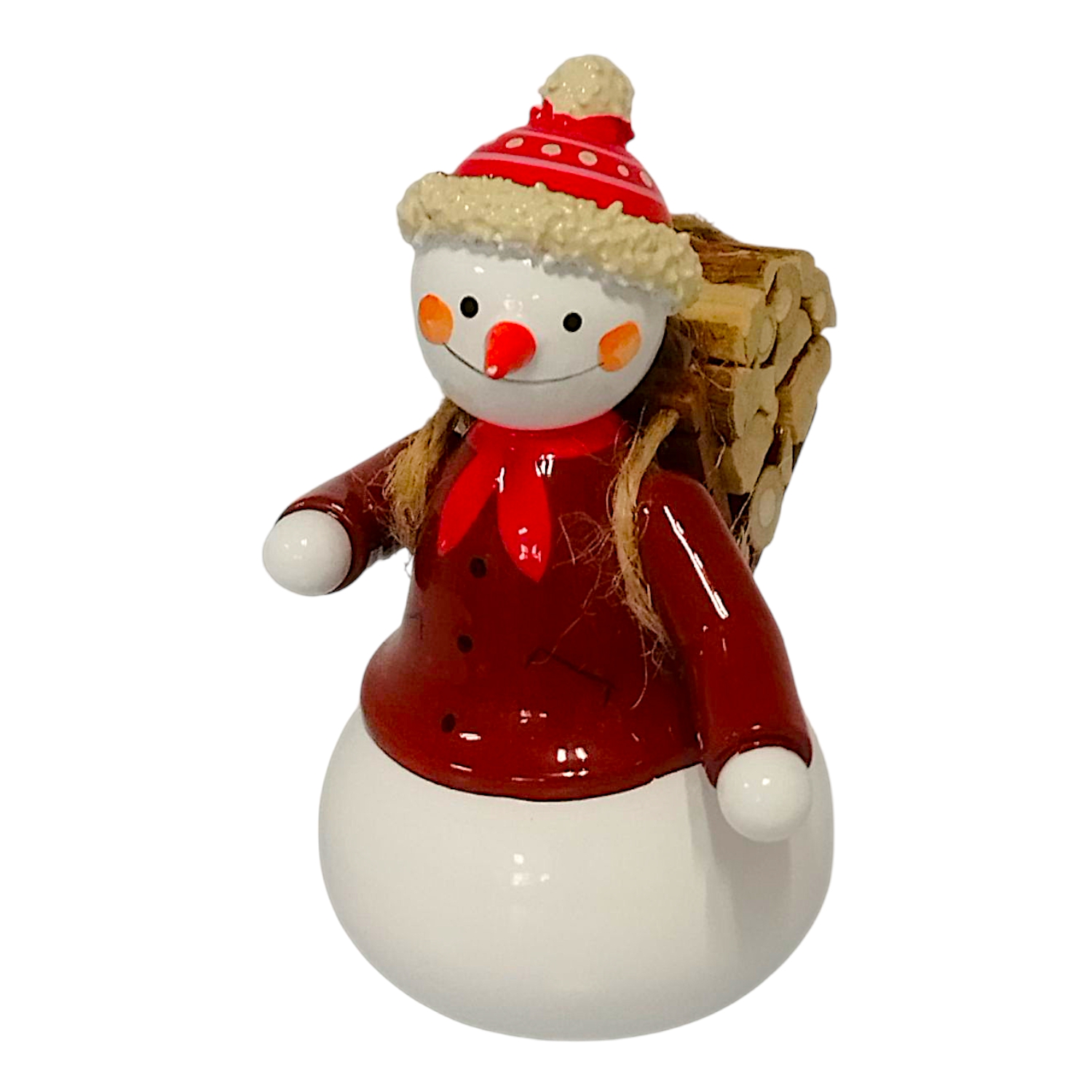 Snowman with wooden hat