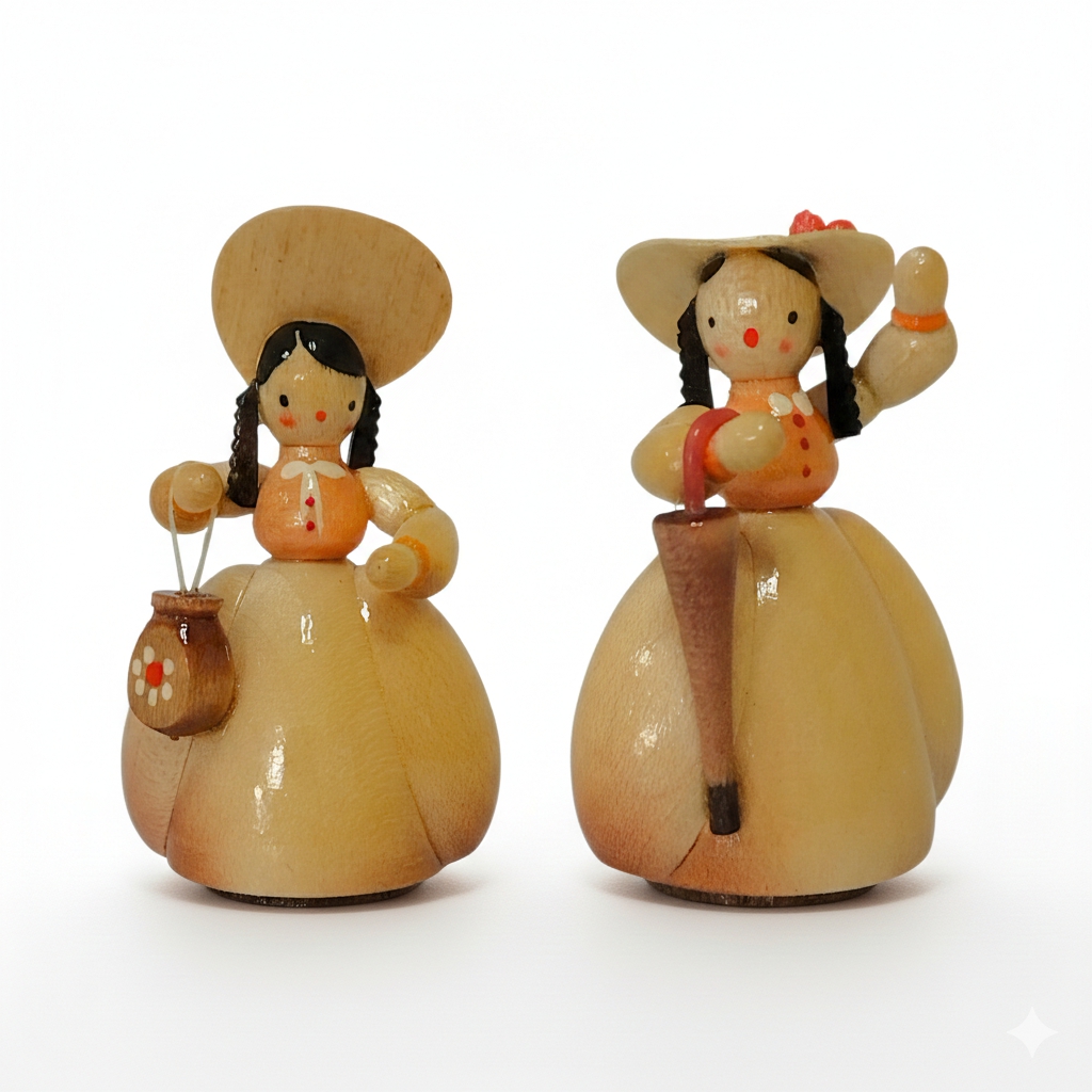 Ladies in Biedermeier style wearing hats