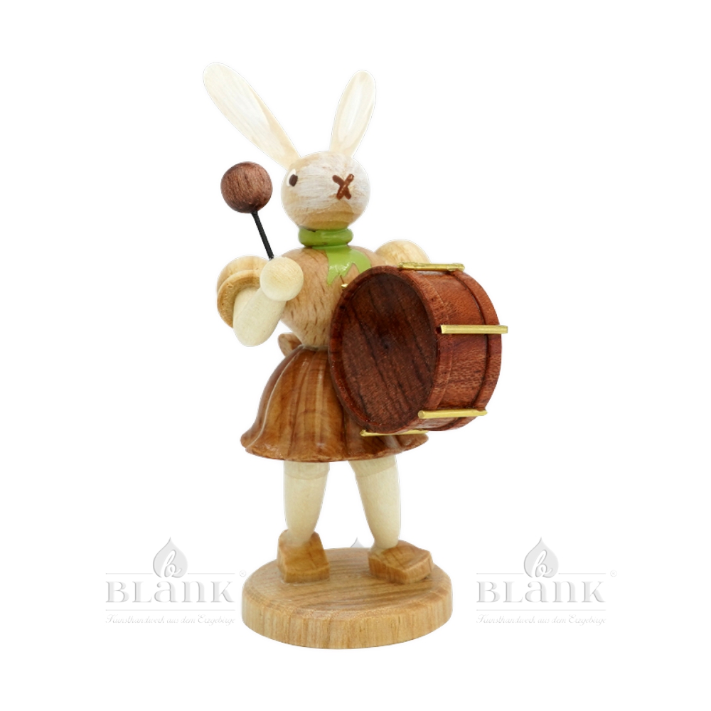 Blank Easter bunny with drum, natural
