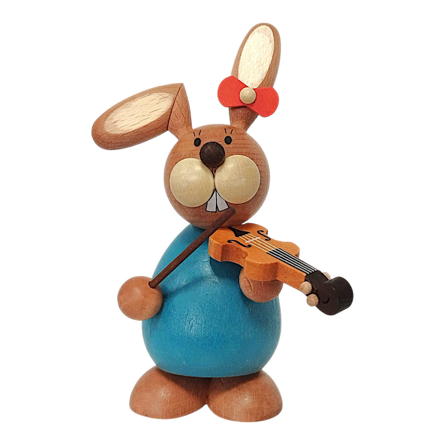 Easter bunny standing with violin