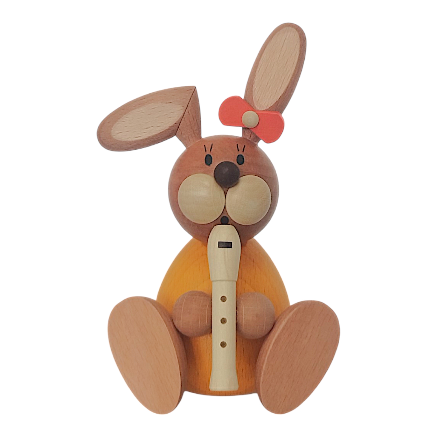 Easter bunny sitting with flute