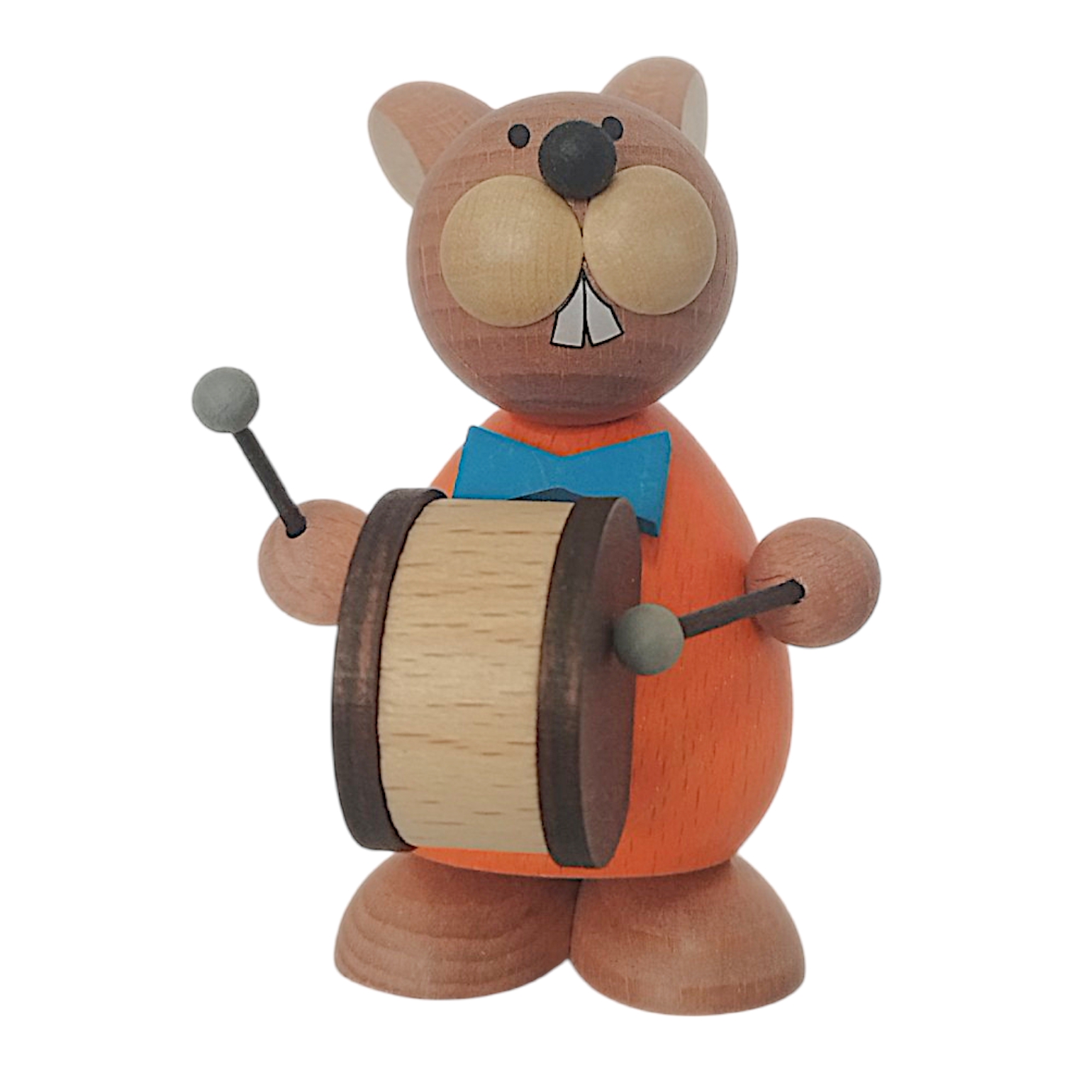 Easter bunny standing with drum