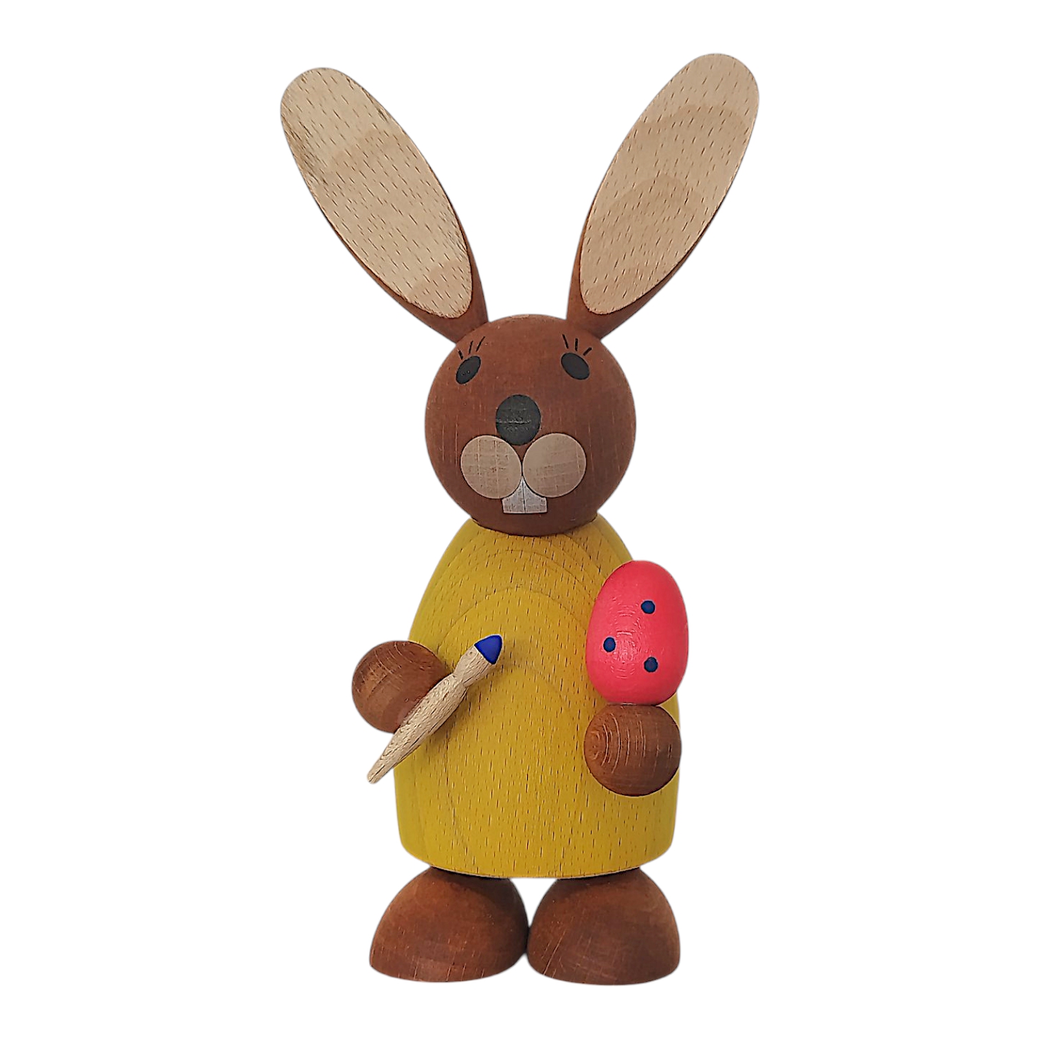 Easter bunny with paintbrush and egg, standing