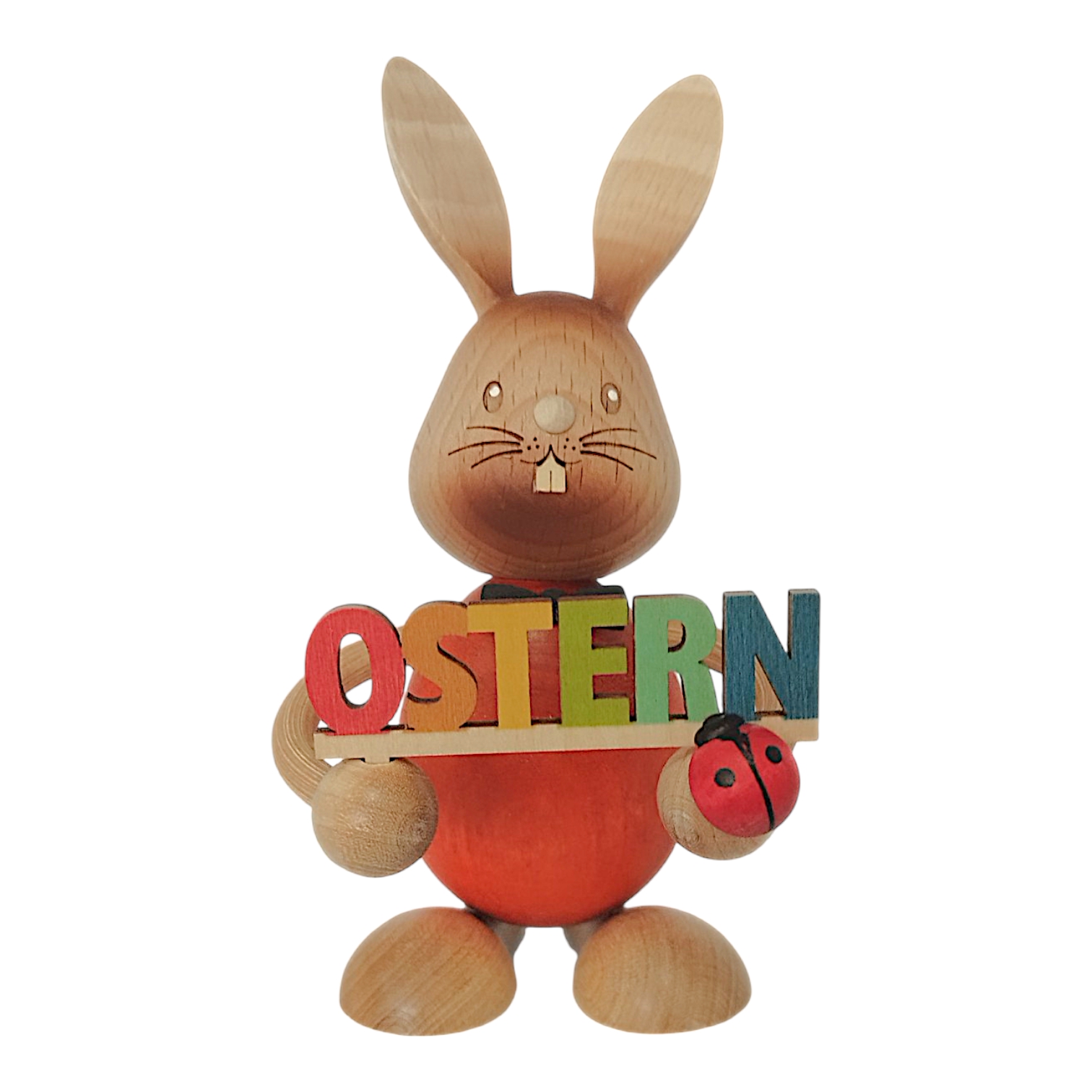 Stupsi the Easter bunny with Easter sign