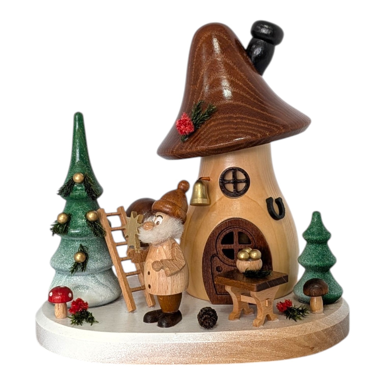 "Lumi the Tree-Decorating Gnome" Mushroom House Incense Smoker