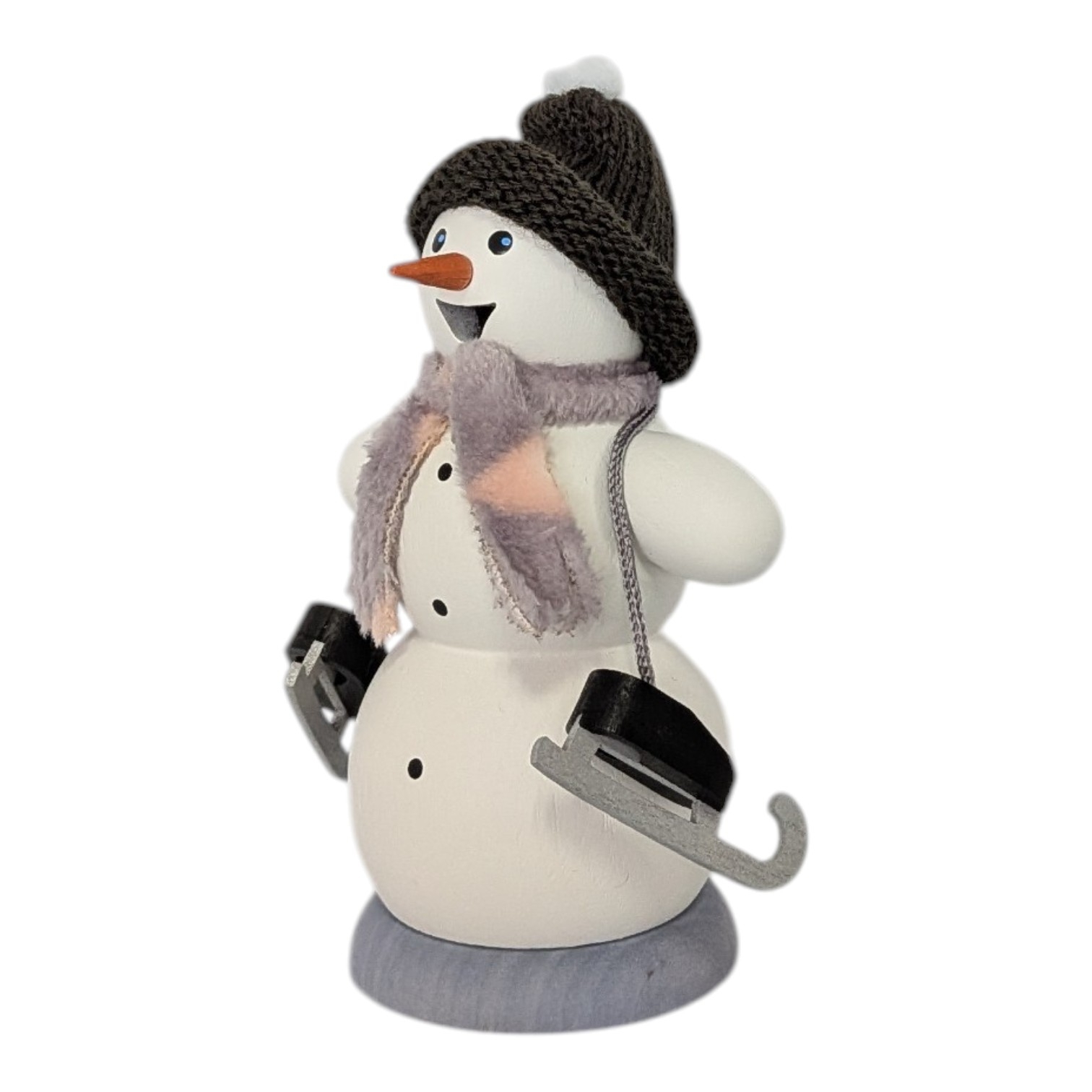 Snowman incense smoker with ice skates