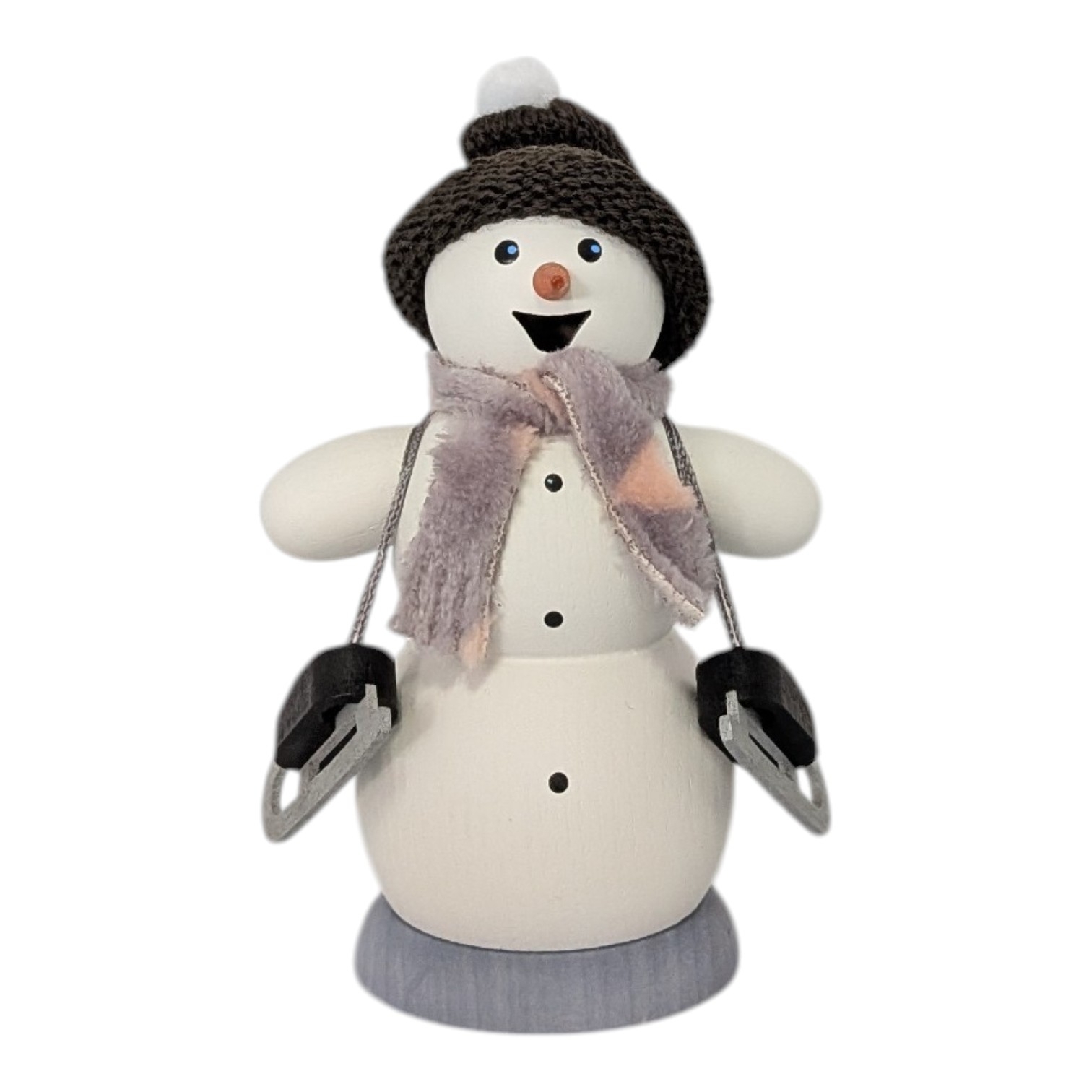 Snowman incense smoker with ice skates