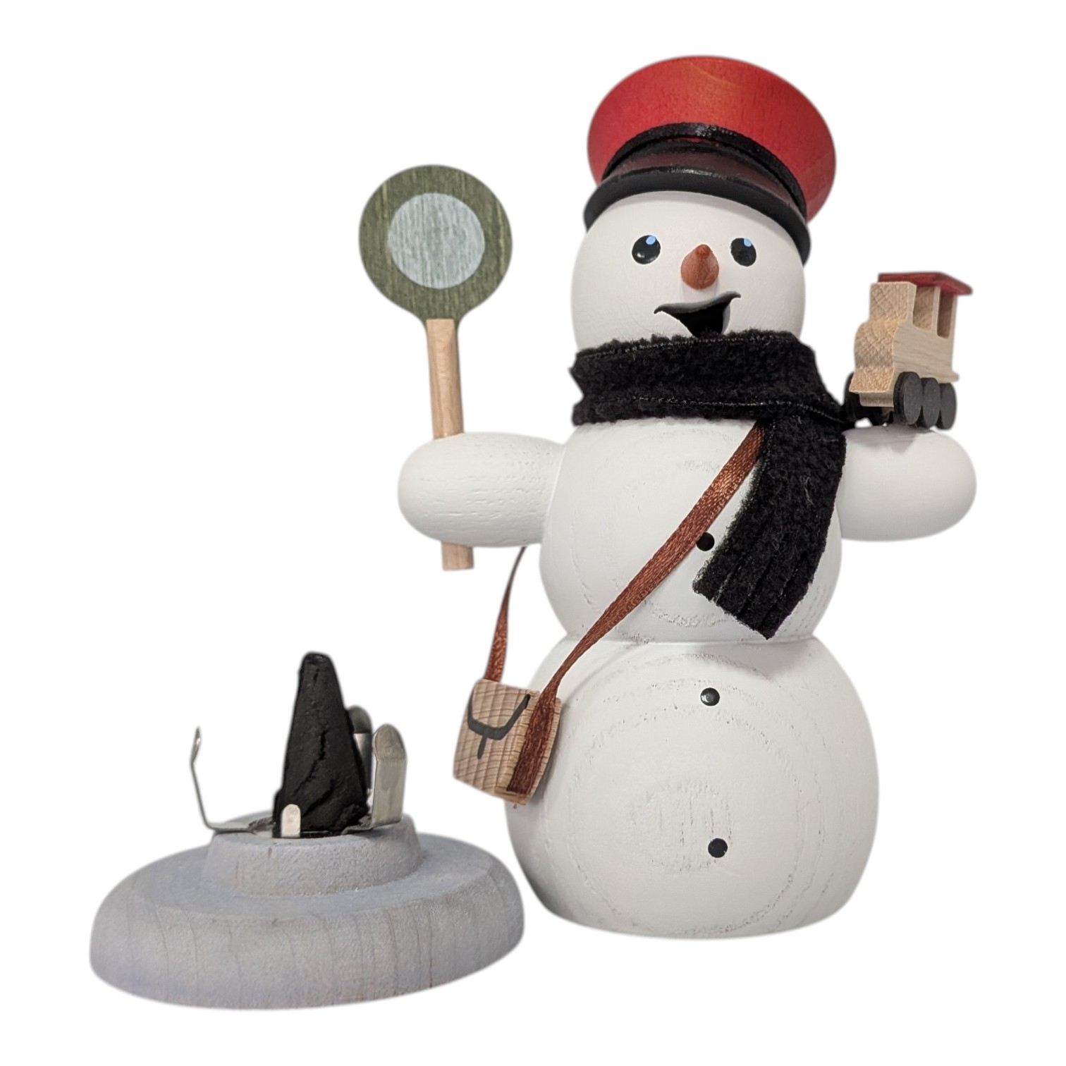 Räuchermann Schneemann Eisenbahner