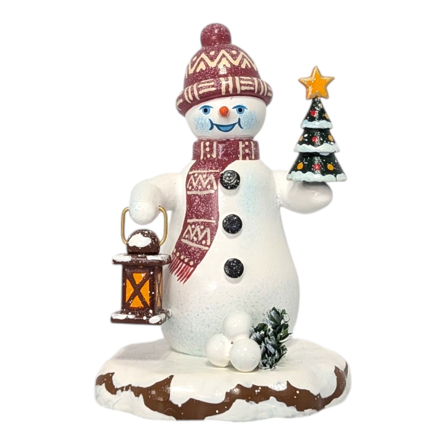 Hubrig Winter Child - Snowman with Fir Tree Light