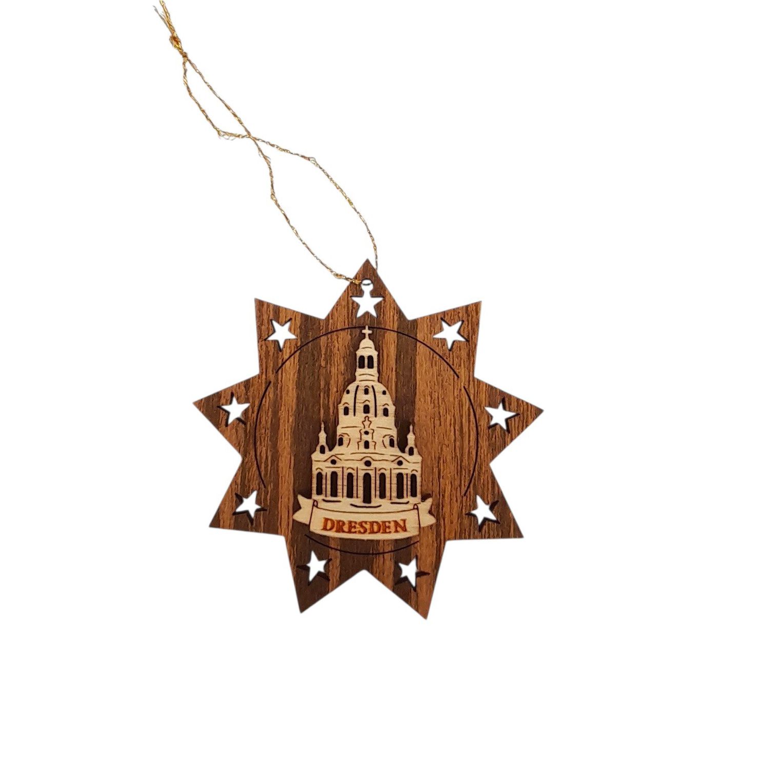 Baumbehang Frauenkirche Dresden auf Stern beidseitig
