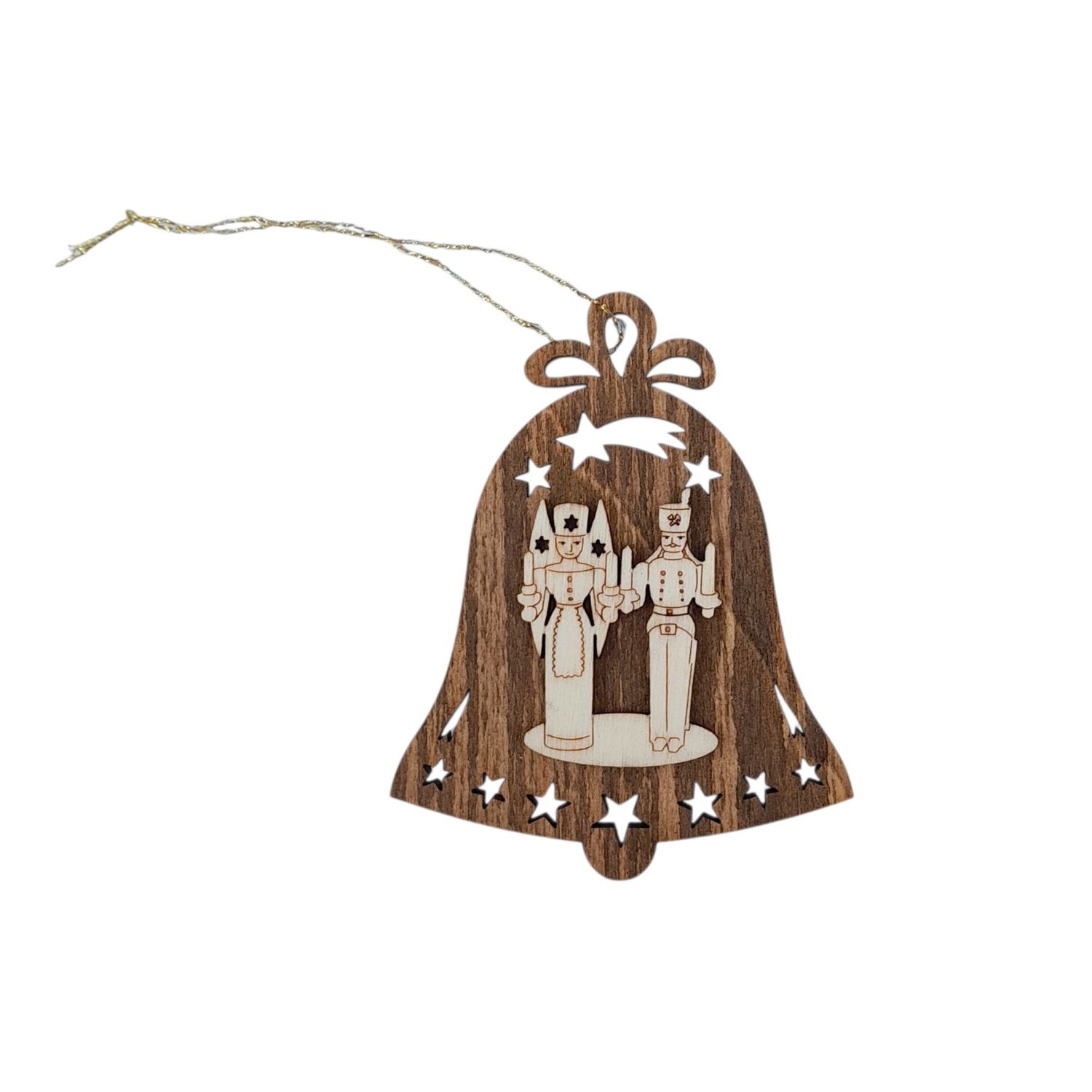 Double-sided tree ornament: Angel and Miner on a bell